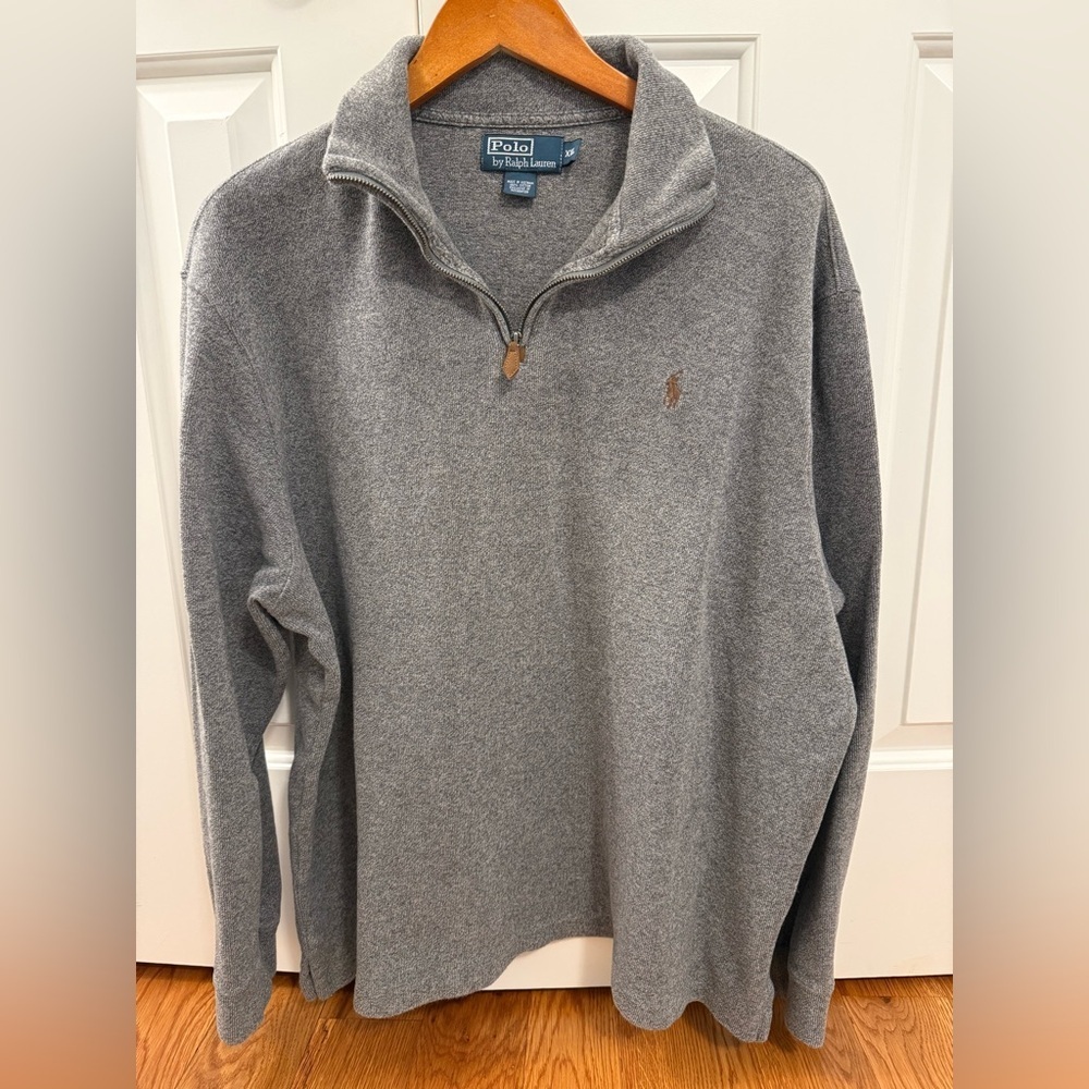Polo Ralph Lauren Men's Gray 1/4 Zip Neck Pullover Cotton Sweater Size XXL